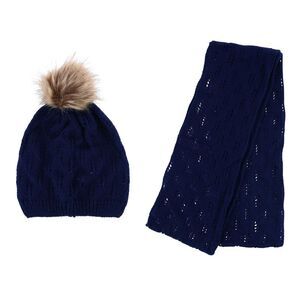 Connex Gear Women's Acrylic Knit Beanie Pom Hat and Infinity Scarf Set